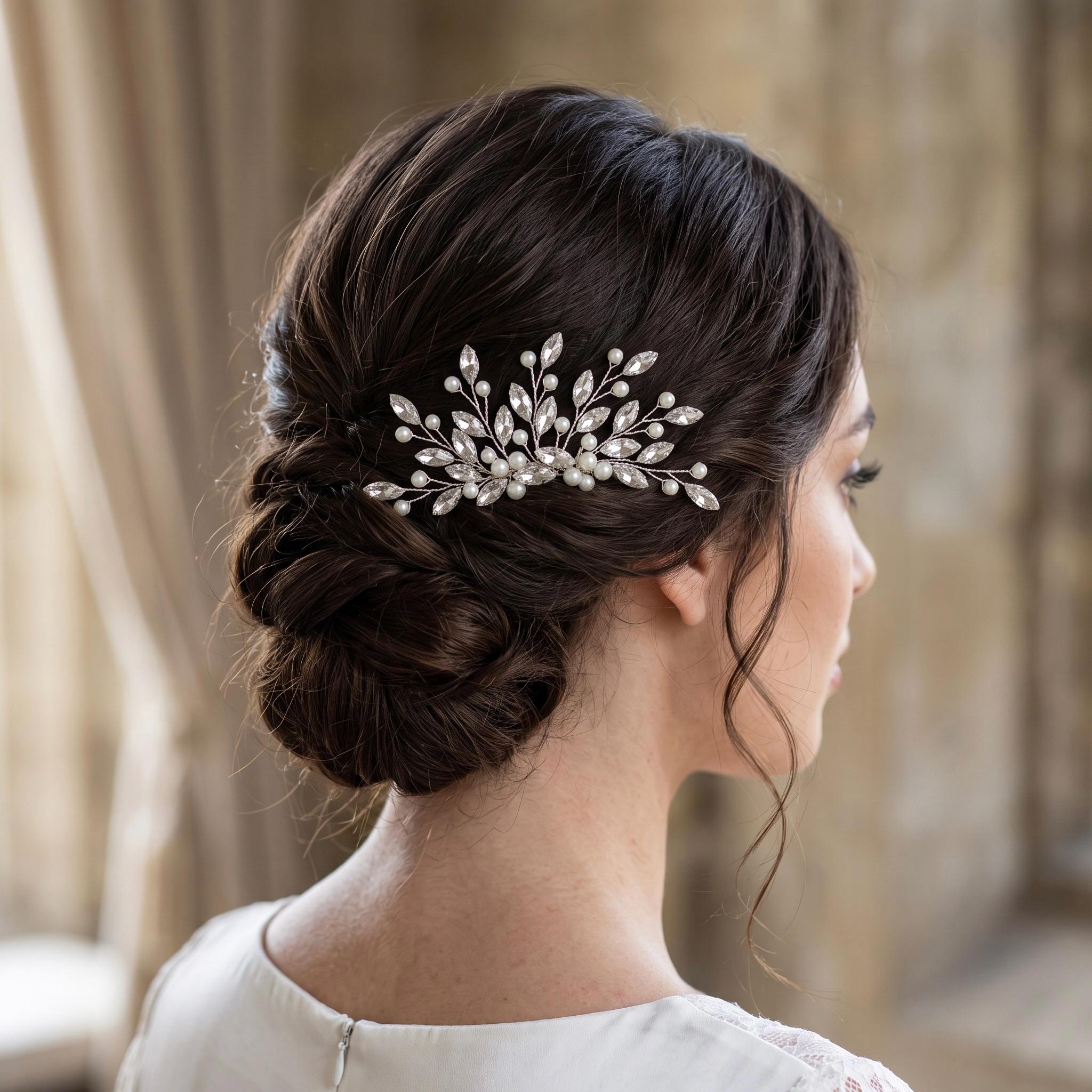 Braut Haarkamm mit funkelnden Ziersteinen, Bridal Crystal Comb, Wedding Hair Accessory, Rhinestone Hair Piece