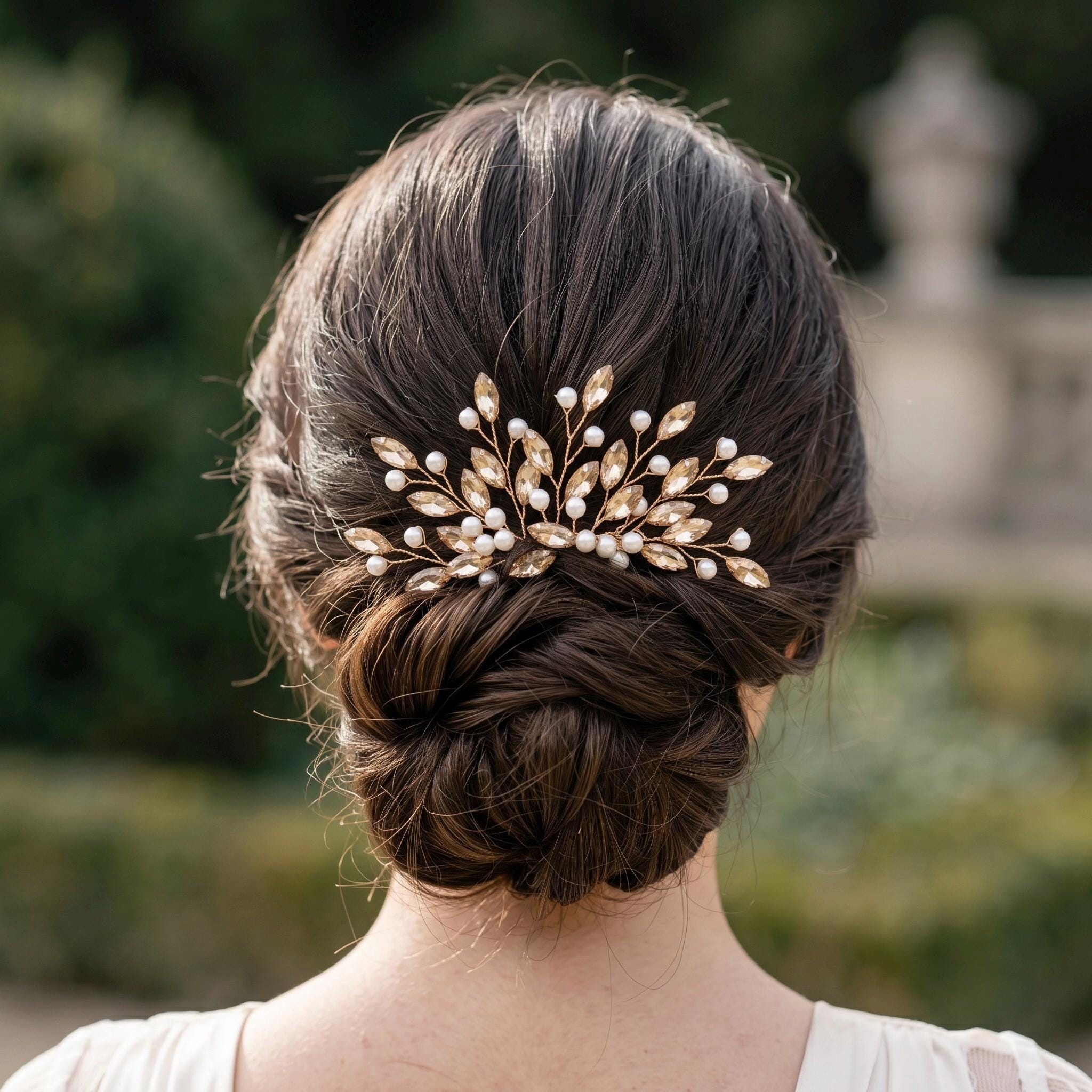 Eleganter Braut Haarkamm mit funkelnden Ziersteinen