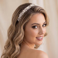 Breiter Braut-Haarreif mit Perlen und Kristallen | Handgemachter Hochzeitshaarschmuck