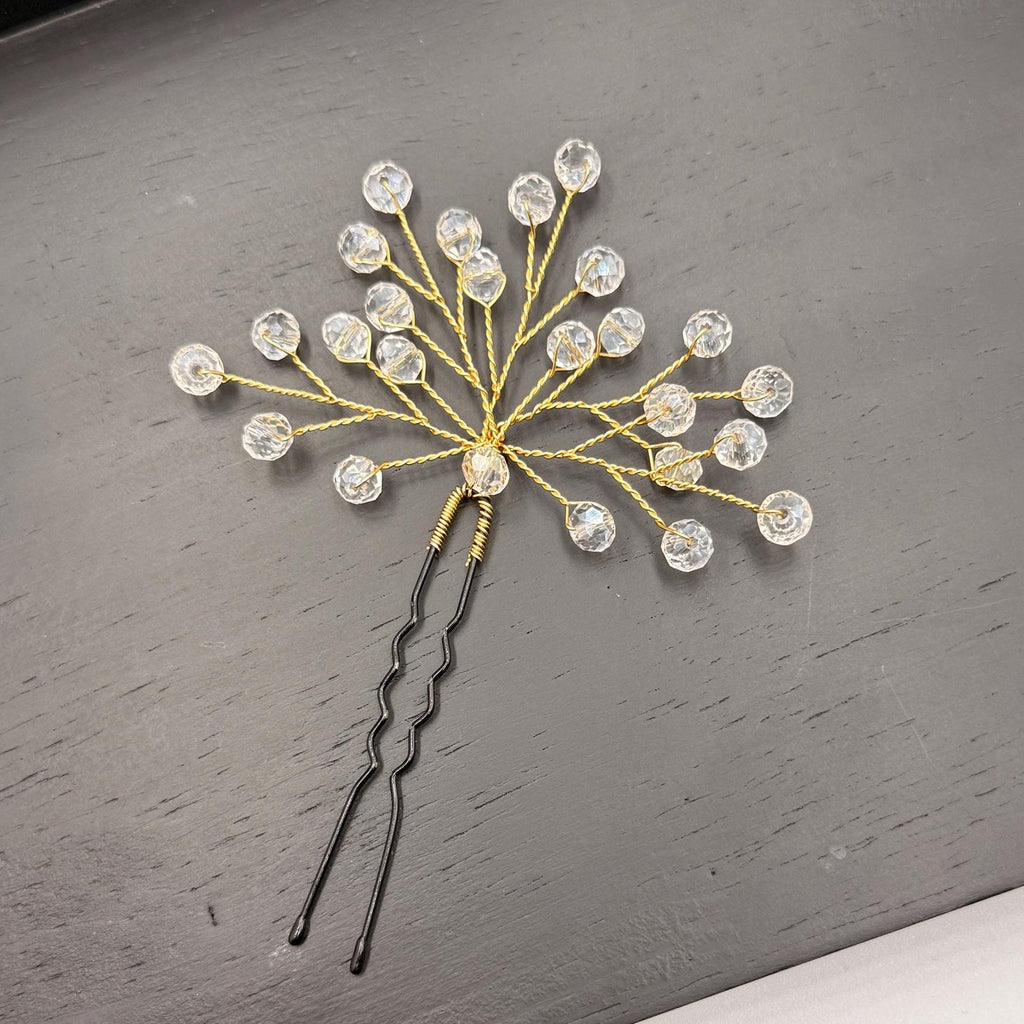 Klare Kristall Haarnadeln in Gold oder Silber - AVYRAA BRIDAL