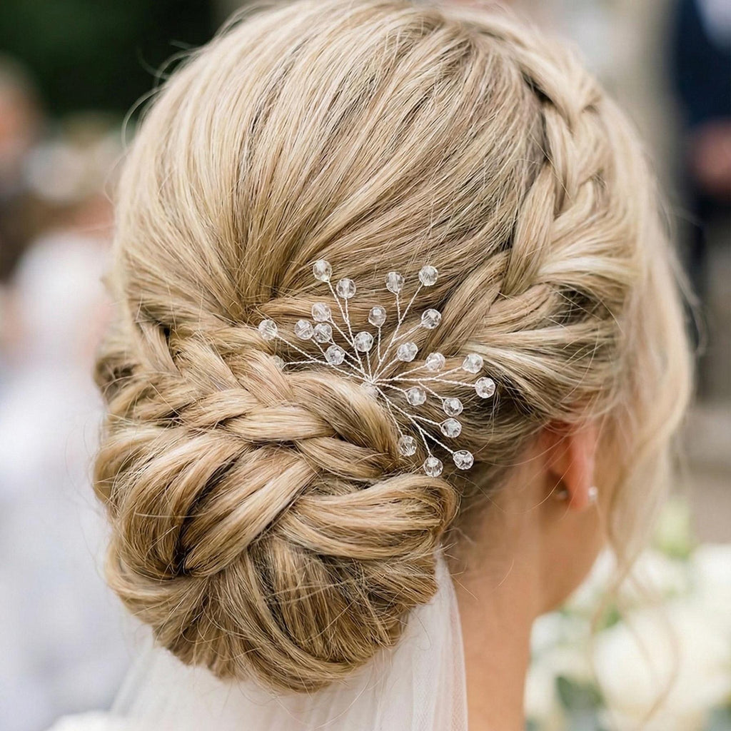 Klare Kristall Haarnadeln in Gold oder Silber - AVYRAA BRIDAL
