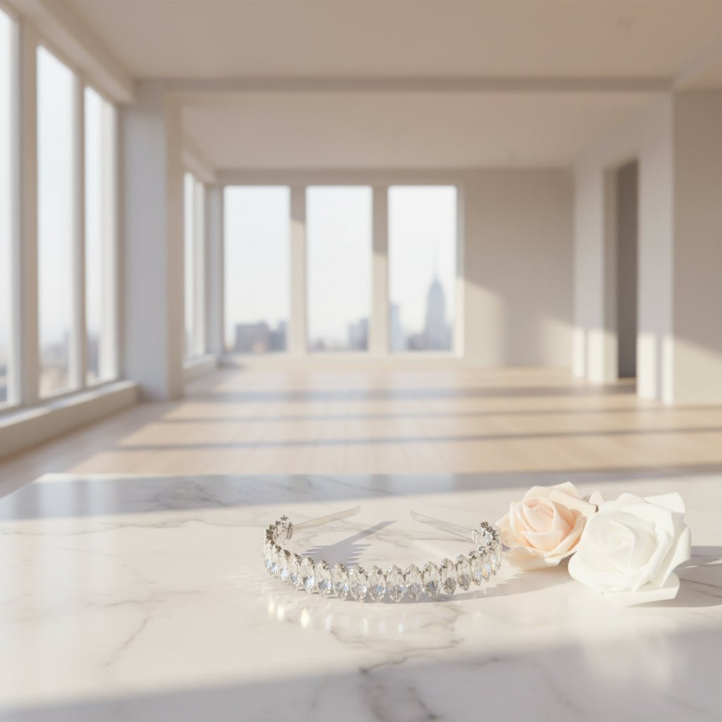 Kristall Braut Tiara in Silber für elegante Hochzeitsfrisuren - AVYRAA BRIDAL