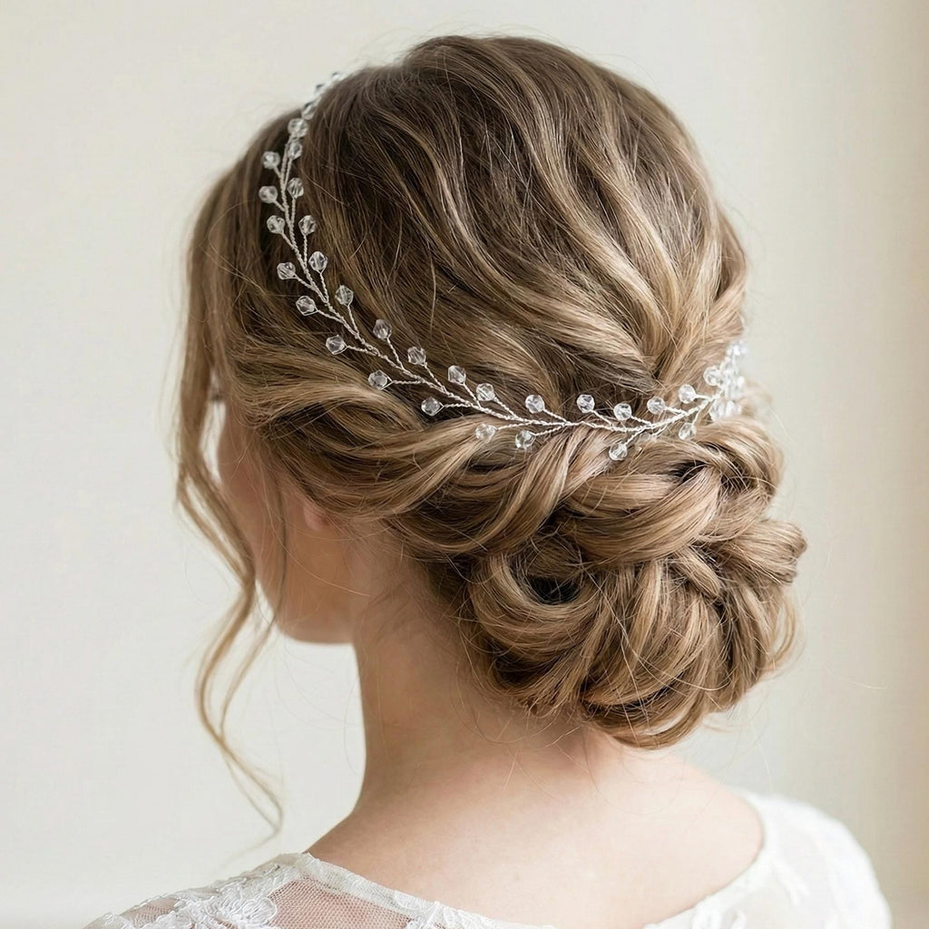 Kristall Haarranke in Gold oder Silber für Brautfrisuren - AVYRAA BRIDAL