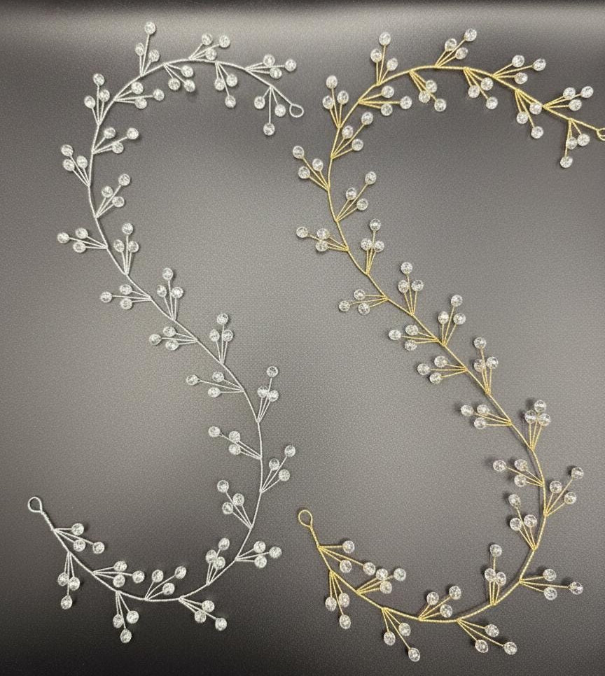 Kristall Hair Vine in Gold oder Silber für Bräute - AVYRAA BRIDAL