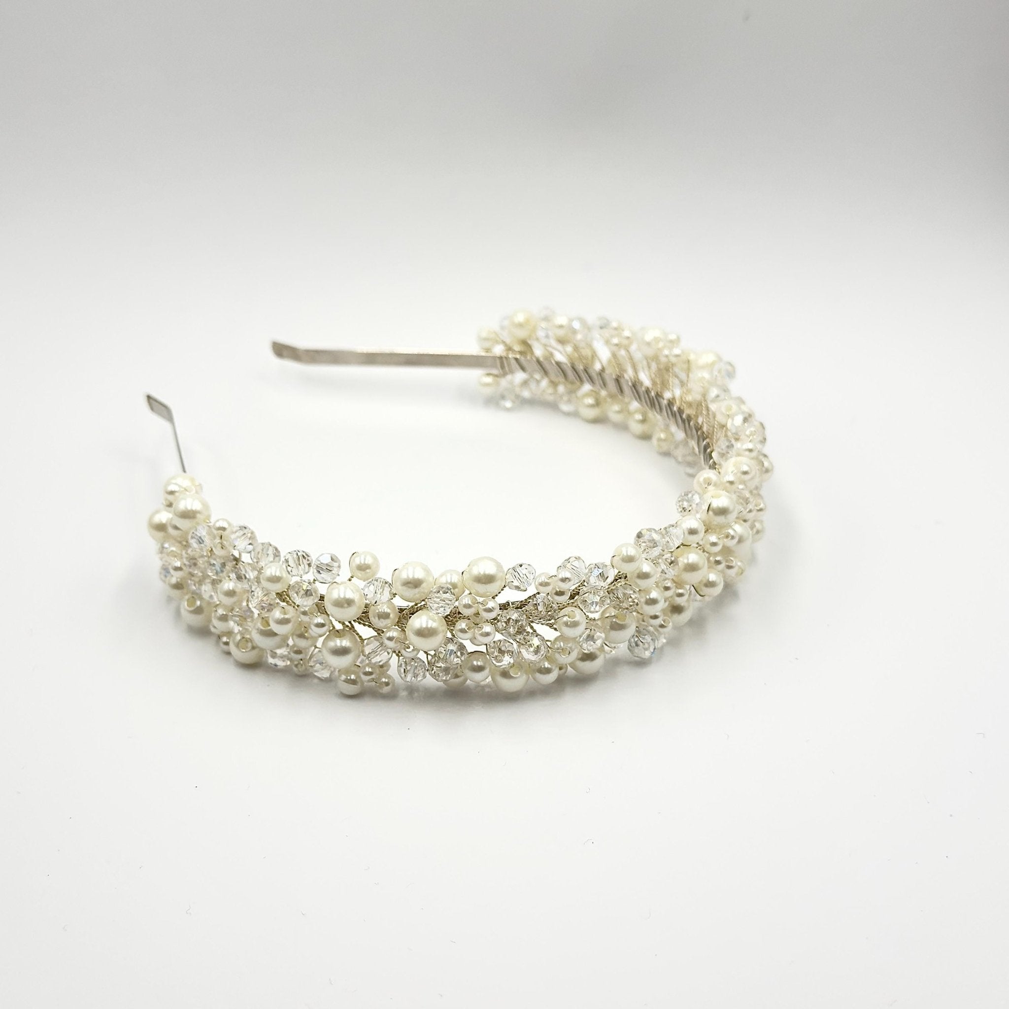 Luxus Braut Haarreif mit Ivory Perlen und Kristallen - AVYRAA BRIDAL