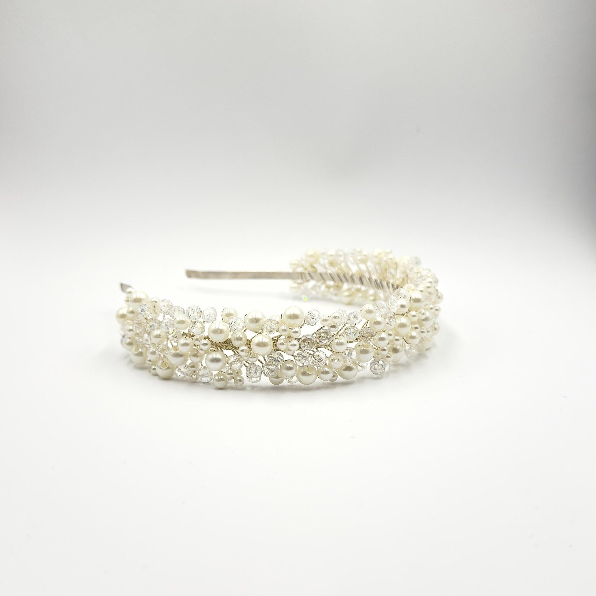 Luxus Braut Haarreif mit Ivory Perlen und Kristallen - AVYRAA BRIDAL