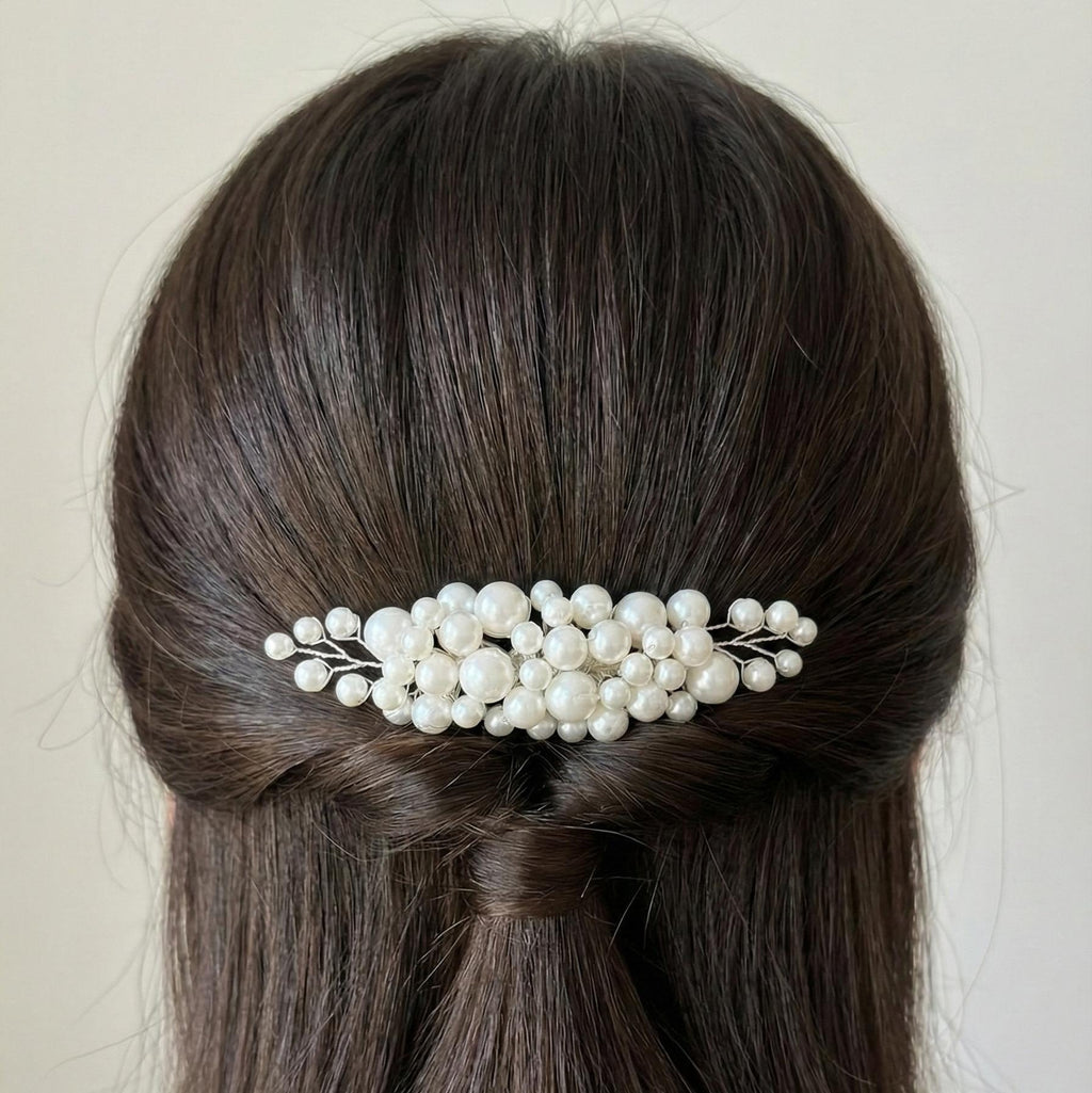 Perlen Braut Haarkamm in Gold oder Silber - AVYRAA BRIDAL