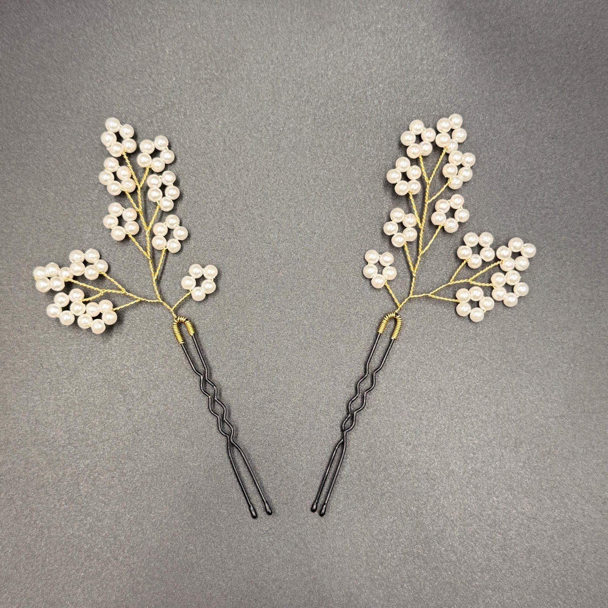 Perlen Haarnadeln in Gold oder Silber 6 cm - AVYRAA BRIDAL