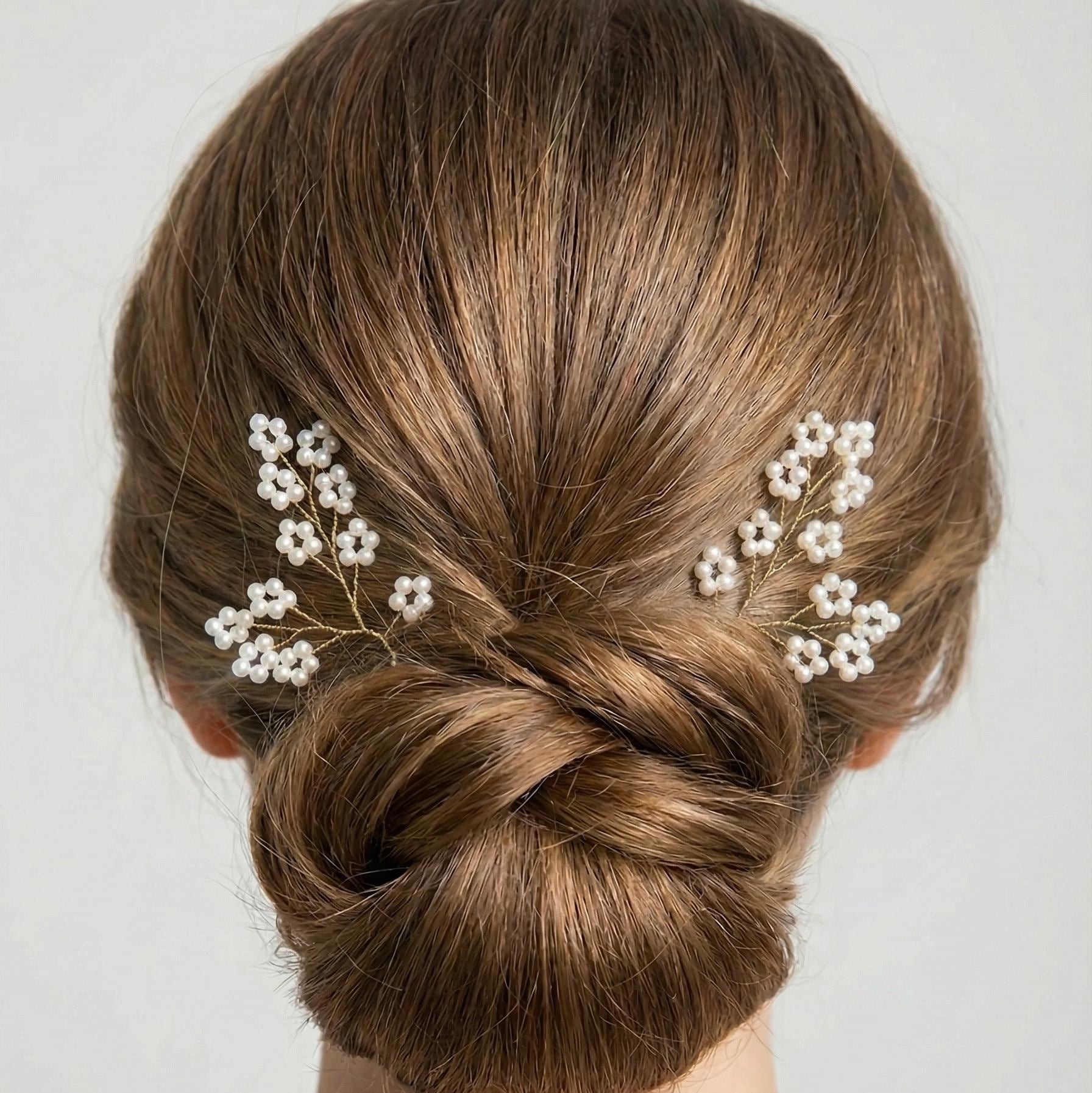 Perlen Haarnadeln in Gold oder Silber 6 cm - AVYRAA BRIDAL