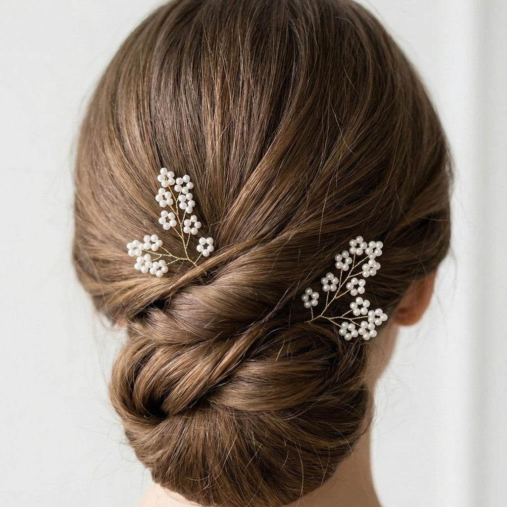 Perlen Haarnadeln in Gold oder Silber 6 cm - AVYRAA BRIDAL