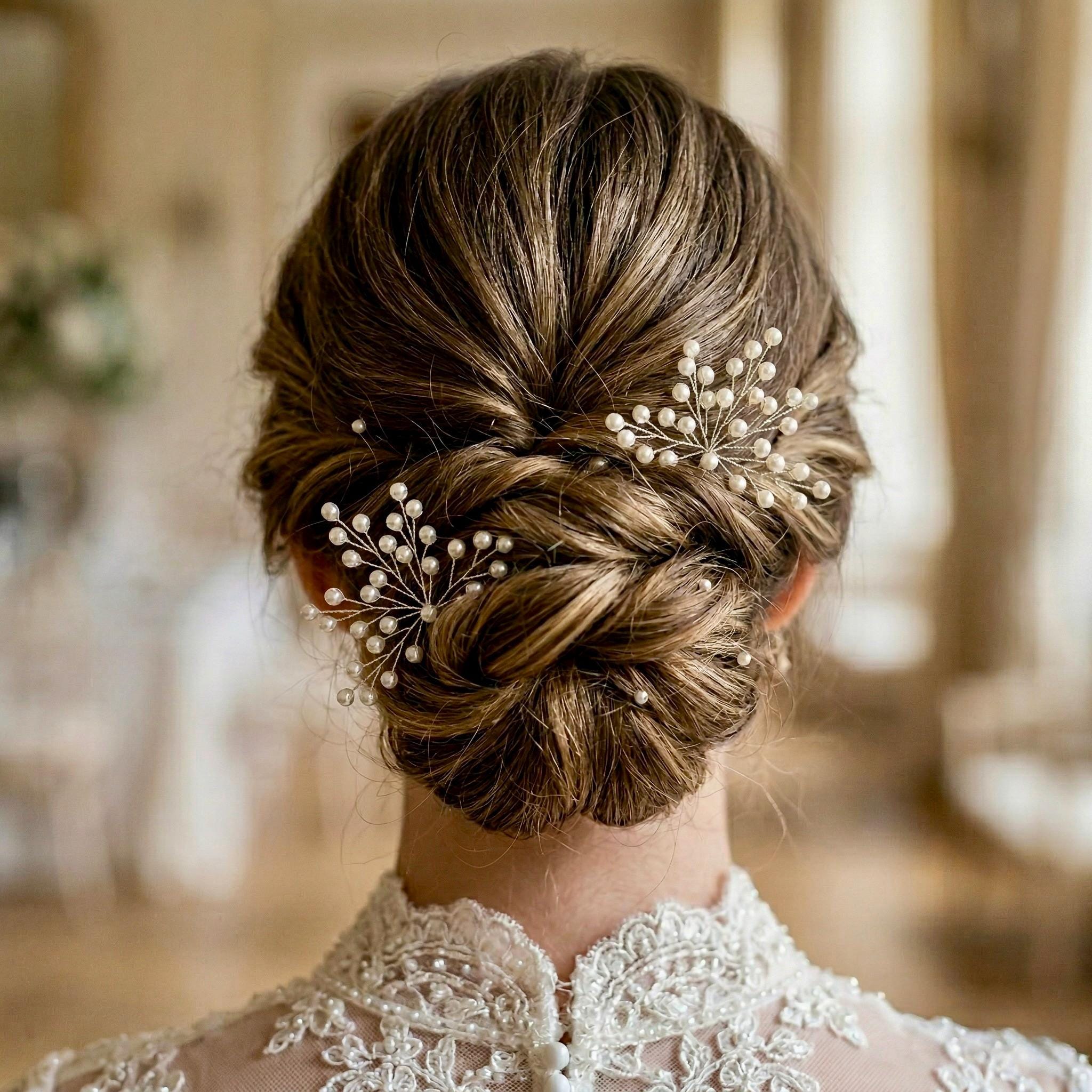 Perlen Haarnadeln in Gold oder Silber 8 cm - AVYRAA BRIDAL