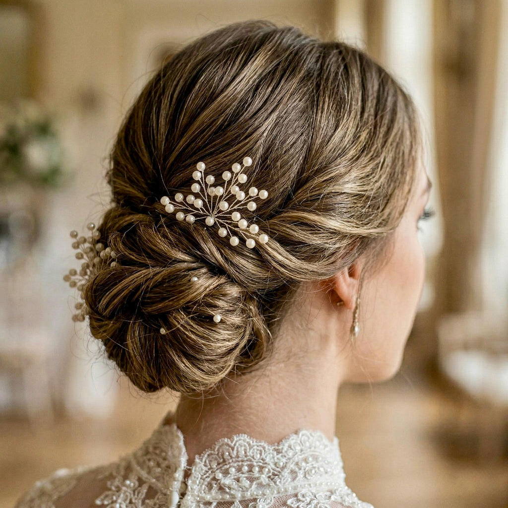 Perlen Haarnadeln in Gold oder Silber 8 cm - AVYRAA BRIDAL