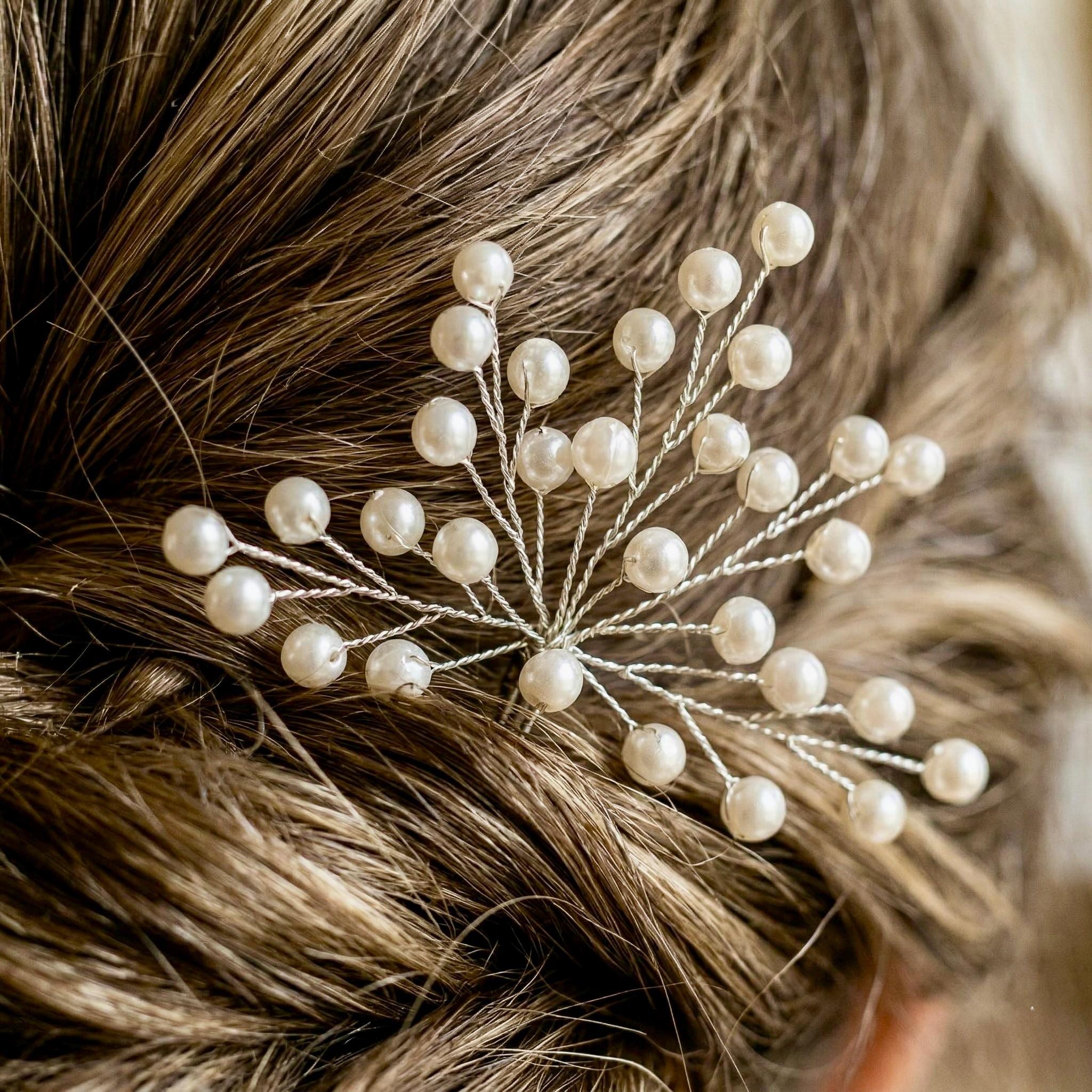 Perlen Haarnadeln in Gold oder Silber 8 cm - AVYRAA BRIDAL