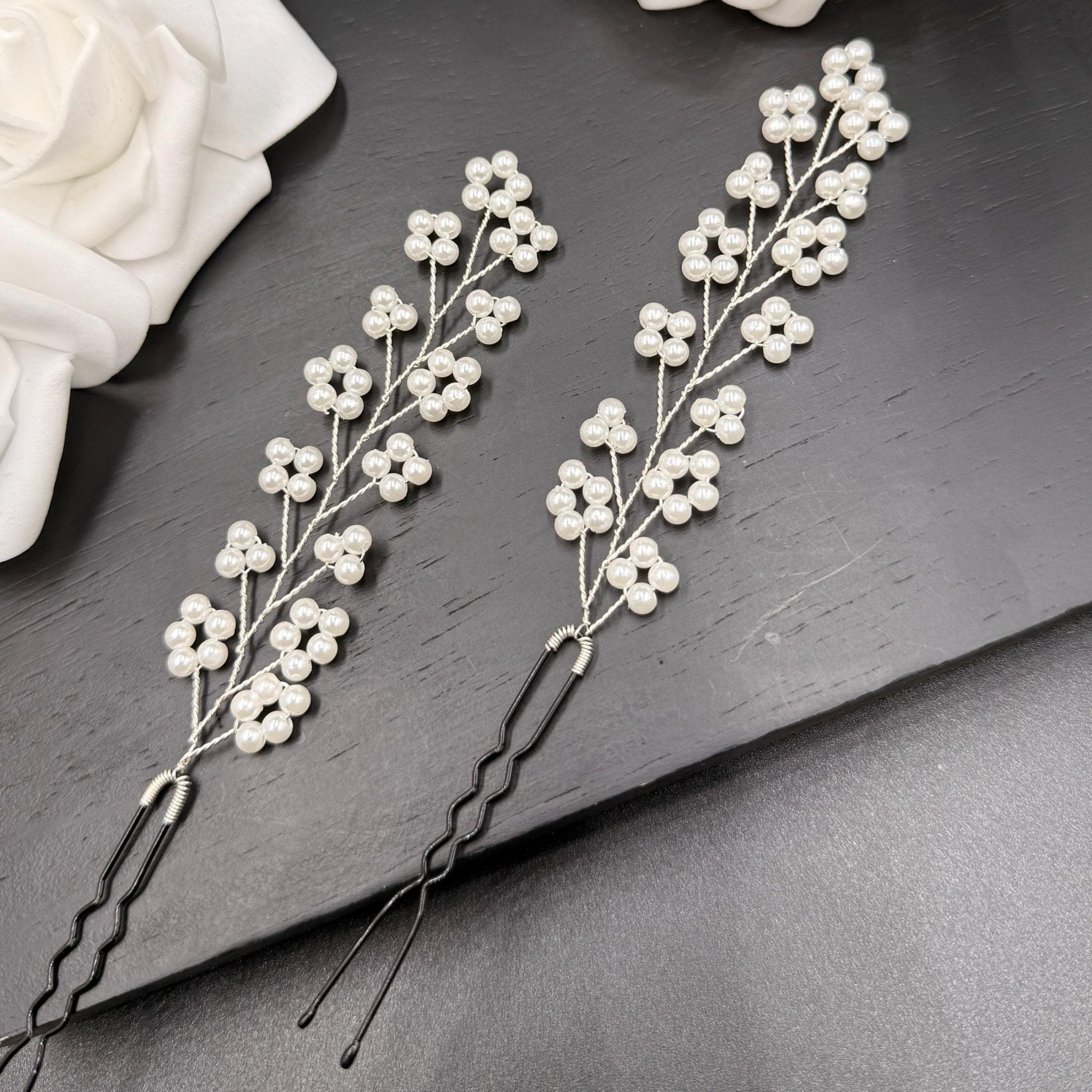 Perlen Haarnadeln in Gold oder Silber für Bräute - AVYRAA BRIDAL