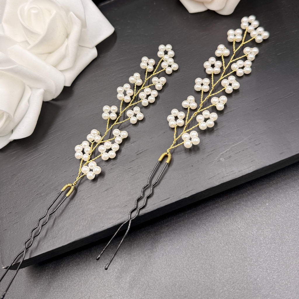 Perlen Haarnadeln in Gold oder Silber für Bräute - AVYRAA BRIDAL