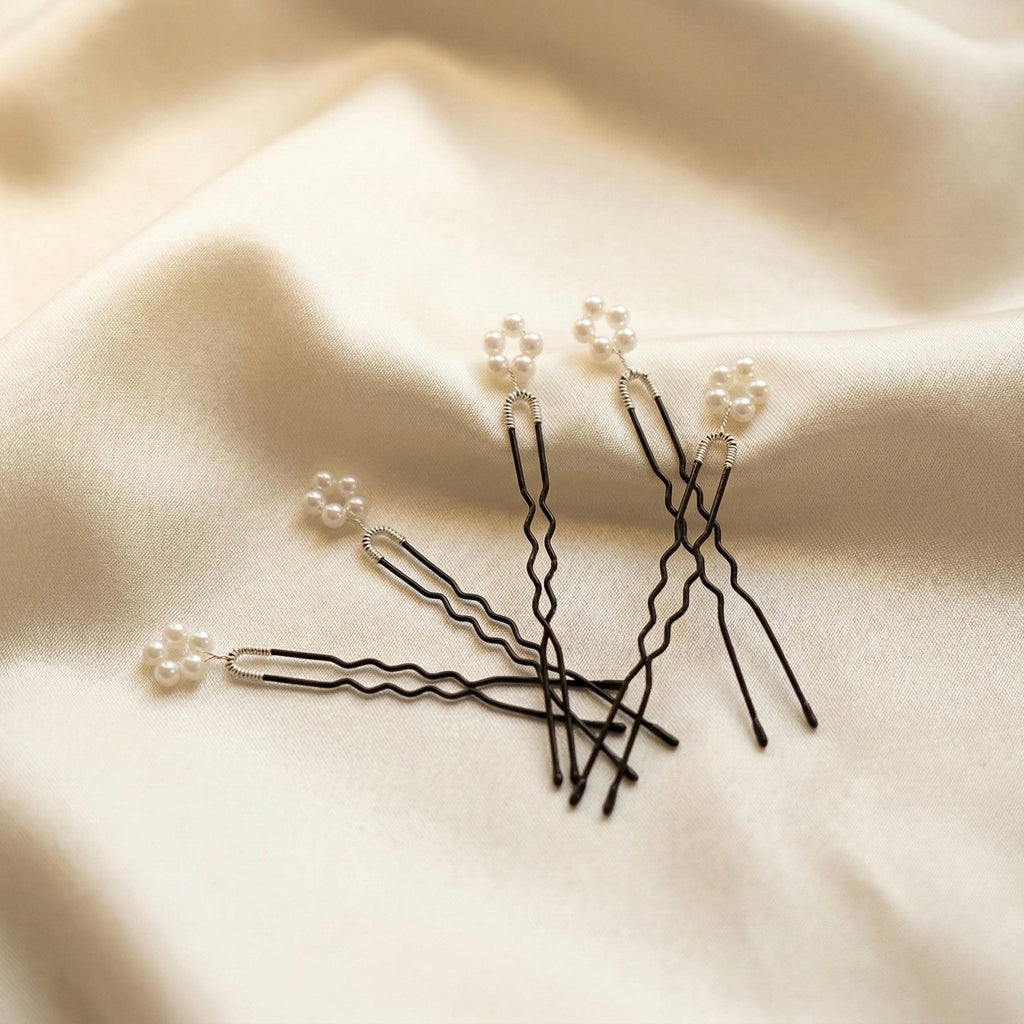 Perlen Haarnadeln Set in Gold oder Silber - AVYRAA BRIDAL