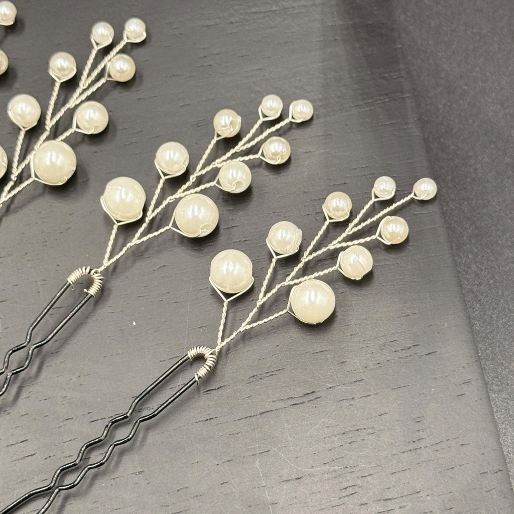 Perlen Haarnadeln Set in Gold oder Silber - AVYRAA BRIDAL