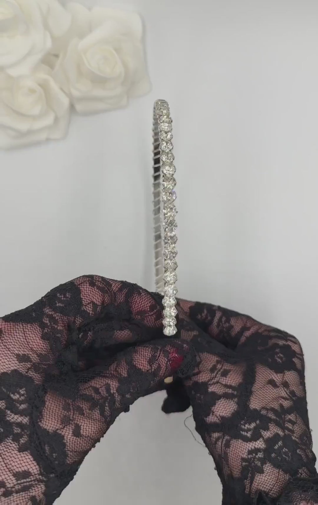 Clear Stone Bridal Headband | Slim Silver-Tone Wedding Hairband for Elegant Updos