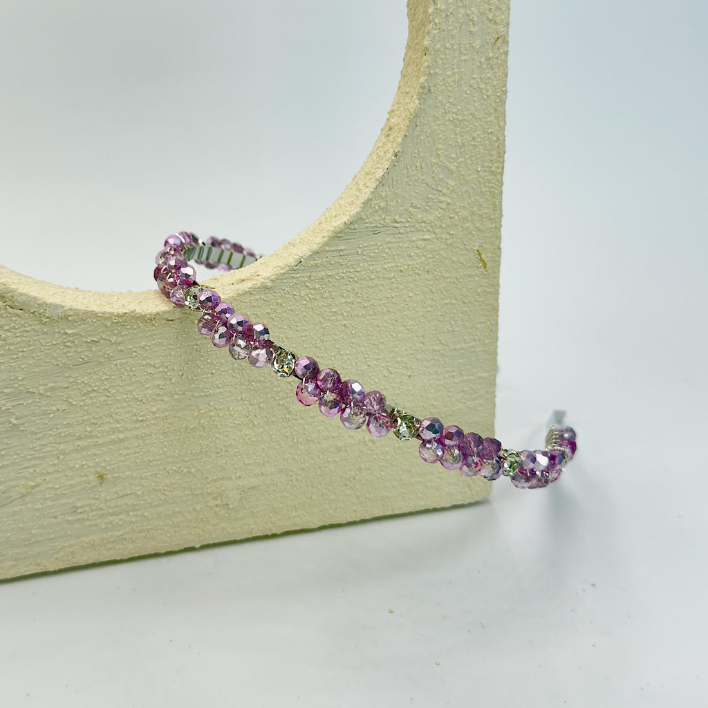 Rosa Kristall - Haarband, Handgefertigte Tiara mit rosafarbenen Kristallen, Bridal Hair Crown, Elegant Hochzeits Haarreif - AVYRAA BRIDAL