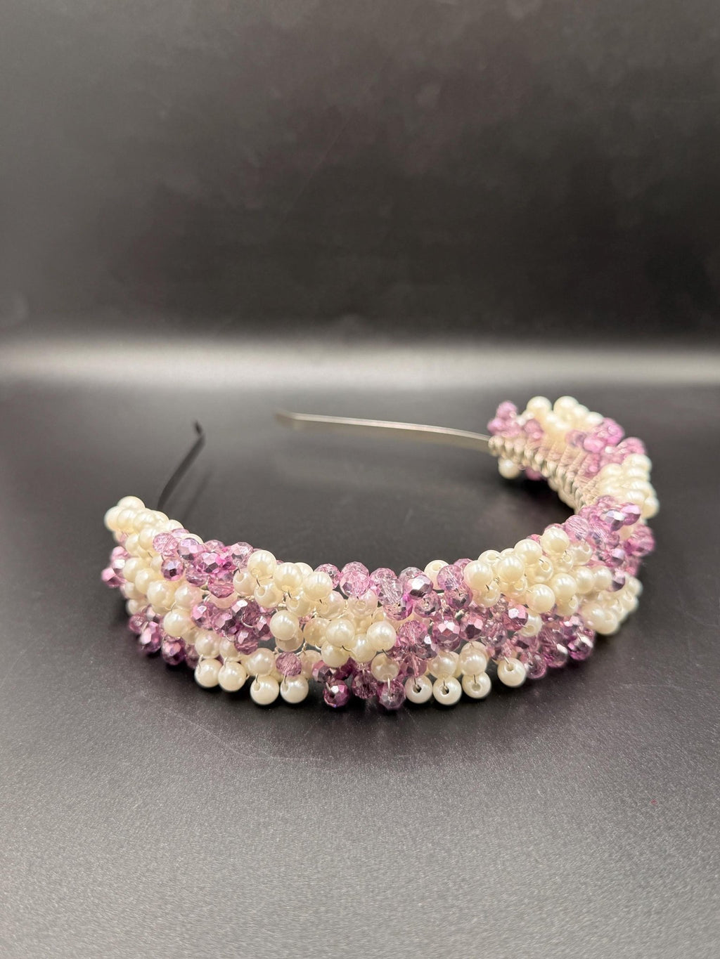 Rosa Kristall & Perlen Brautkrone – luxuriöser Bridal Haarreif in Rosé, handgemachte Tiara, elegante Hochzeit Haaraccessoire - AVYRAA BRIDAL