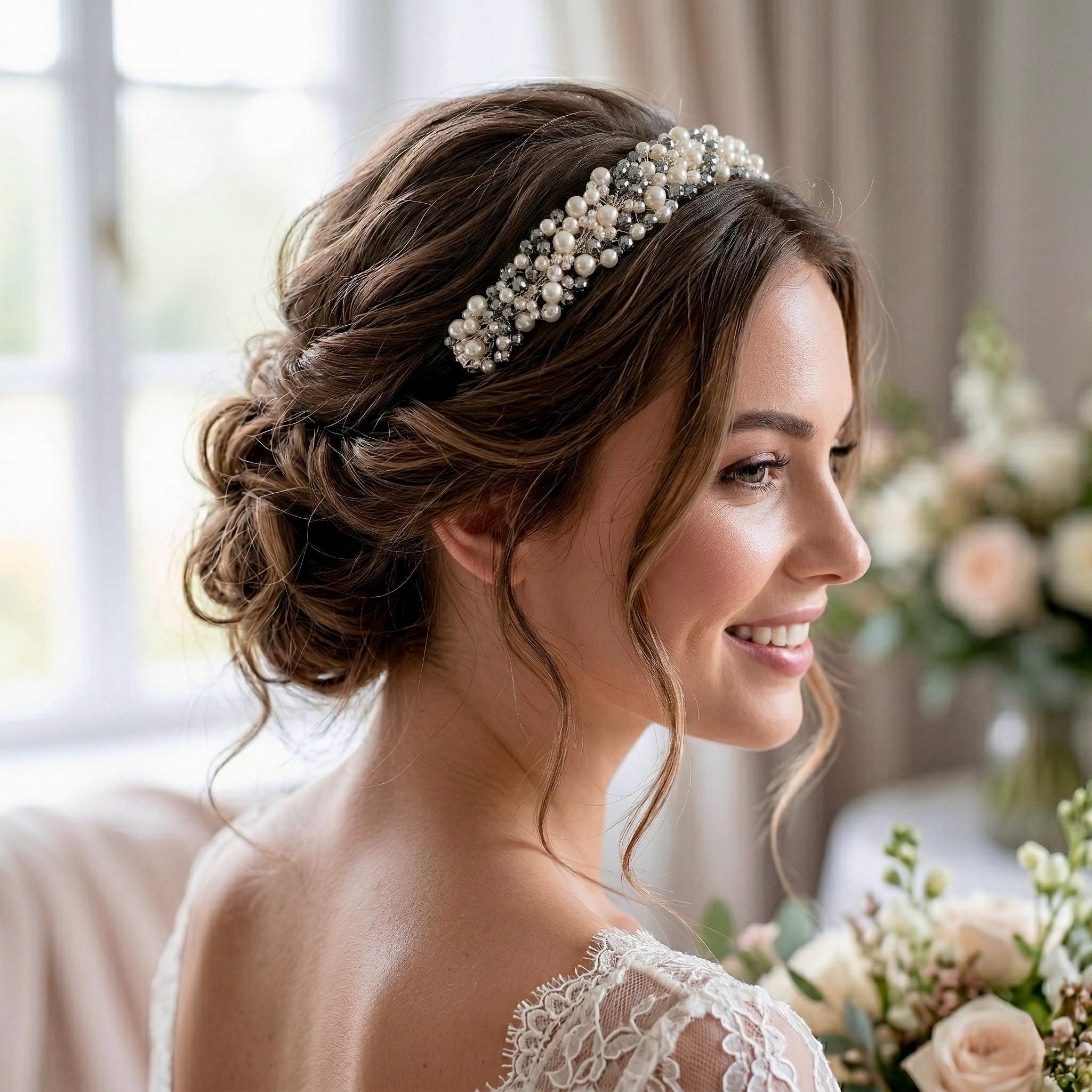 Silberne Kristall Tiara für funkelnde Brautfrisuren - AVYRAA BRIDAL