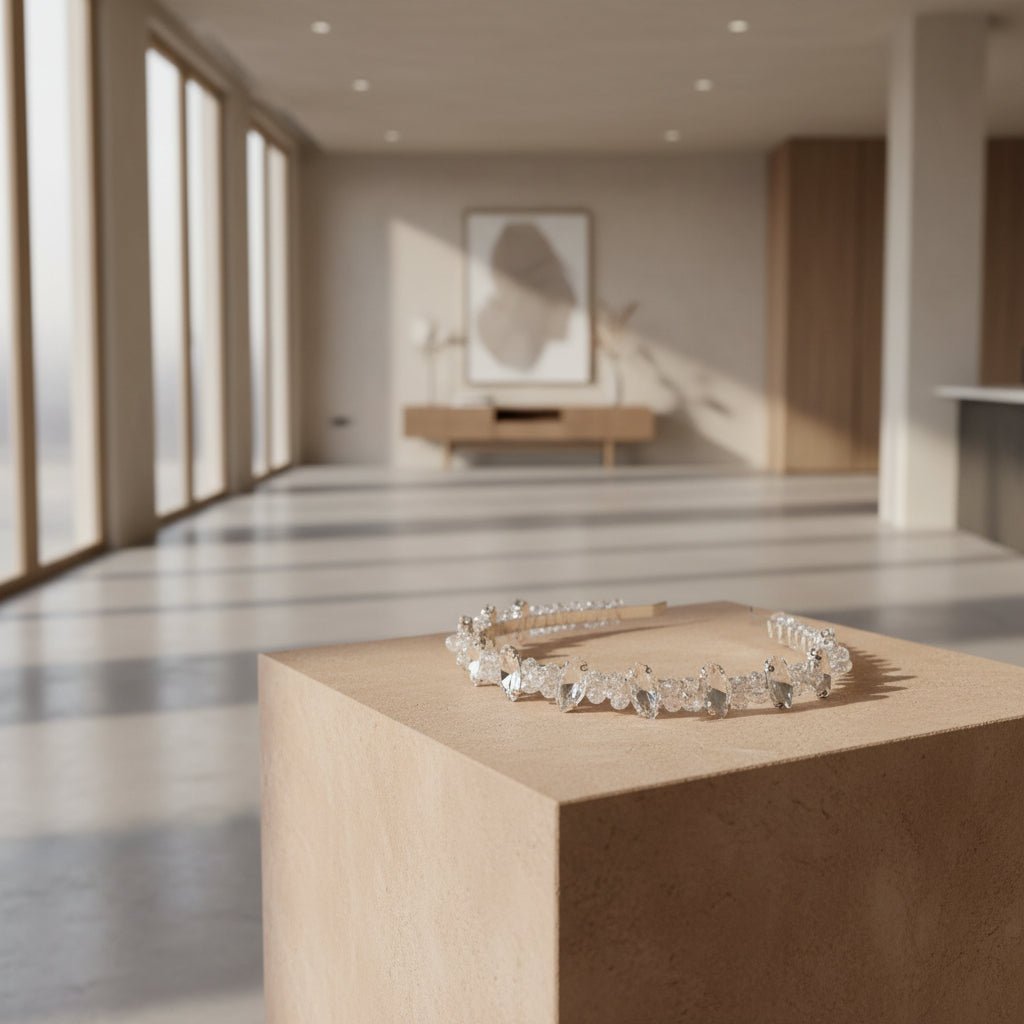 Transparentes Kristall Stirnband mit Tropfensteinen für Bräute - AVYRAA BRIDAL