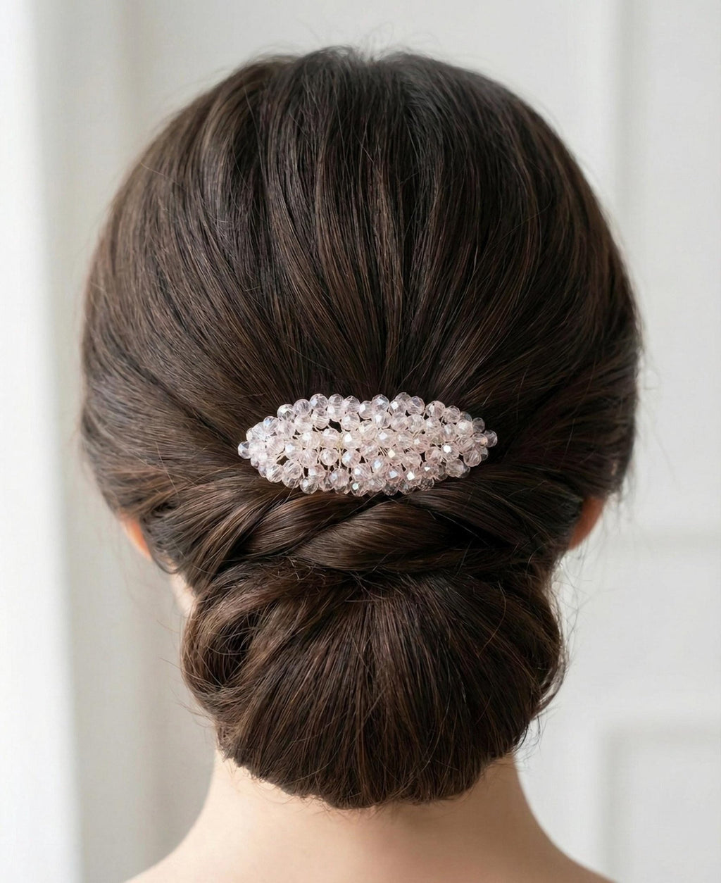 Zarter Rosé Kristall Haarkamm, Transparenter Braut Haarschmuck, Handgefertigter Kristall Haarkamm für Hochzeit & elegante Hochsteckfrisuren - AVYRAA BRIDAL
